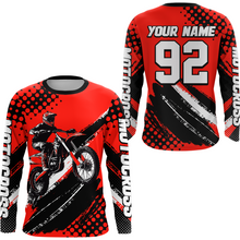 Load image into Gallery viewer, Personalized Red Racing Jersey Motocross for Men Women Kid Upf30+ Youth Off-Road Racing Jersey DNT02