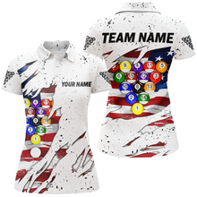 Load image into Gallery viewer, Billiard Jerseys American Flag 8 Ball Pool Billiard Shirts for Women Polo &amp; 1/4 Zip Shirt Team NNT26