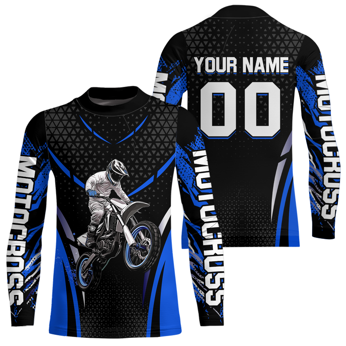 Blue Motocross Jersey UPF30+ Youth Motorcycle Shirt Dirt Bike Jersey Kid Men Women DNT53