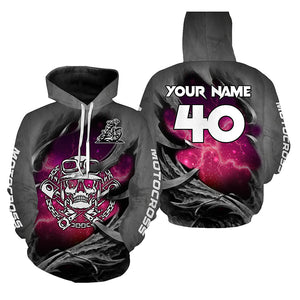 Adult&Kid Pink Skull Custom Dirt Bike Jersey Motocross Jersey Upf30+ Motocross Shirt| CTP86