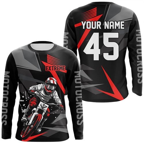 Adult&Kid Custom Motocross Jersey UPF30+ MX Racing Extreme Dirt Bike Racewear| CTP32