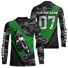 Load image into Gallery viewer, Green Motocross Jersey Upf30+ Custom Dirt Bike Jersey Mens Women Off-Road Jersey Adult&amp;Kid| CTP45