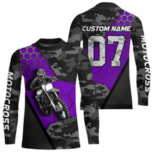 Load image into Gallery viewer, Purple Motocross Jersey Upf30+ Custom Dirt Bike Jersey Mens Women Off-Road Jersey Adult&amp;Kid| CTP45