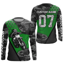 Load image into Gallery viewer, Green Motocross Jersey Upf30+ Custom Dirt Bike Jersey Mens Women Off-Road Jersey Adult&amp;Kid| CTP45