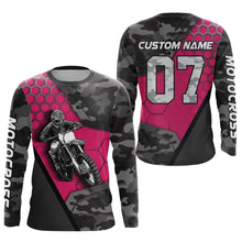 Load image into Gallery viewer, Pink Motocross Jersey Upf30+ Custom Dirt Bike Jersey Mens Women Off-Road Jersey Adult&amp;Kid| CTP45
