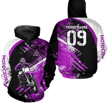 Load image into Gallery viewer, Adult&amp;Kid Custom Motocross Jersey Purple UPF30+ MX Racing Biker Off-road Dirt Bike Racewear| CTP31