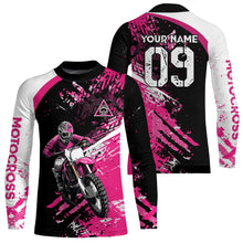Load image into Gallery viewer, Adult&amp;Kid Custom Motocross Jersey Pink UPF30+ MX Racing Biker Off-road Dirt Bike Racewear| CTP31