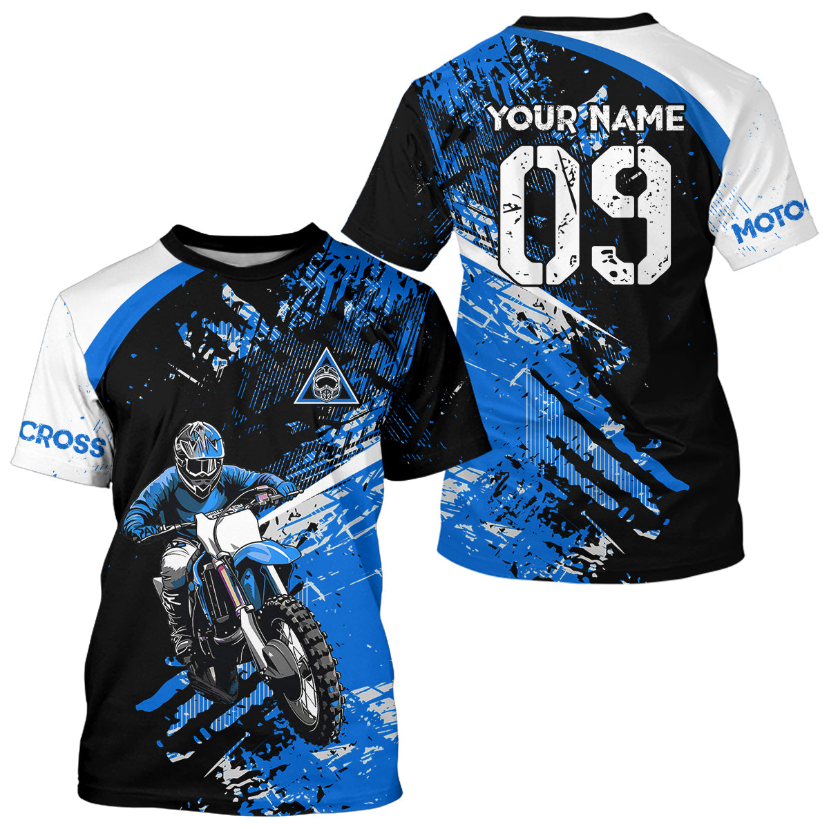 Adult&Kid Custom Motocross Jersey Blue UPF30+ MX Racing Biker Off-road Dirt Bike Racewear| CTP31