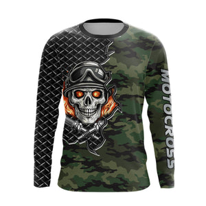 Adult&Kid Custom Camo Dirt Bike Jersey Motocross Jersey Upf30+ Motocross Shirt| CTP92