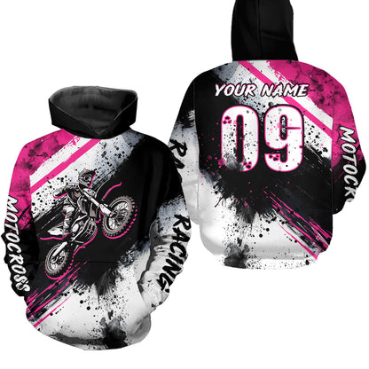 Adult&Kid pink custom dirt bike jersey Motocross jersey upf30+ mens women Motocross Shirt| CTP02