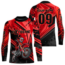 Load image into Gallery viewer, Custom Dirt Bike Jersey Red Motocross Jersey Upf30+ Mens Women Extreme Racing Shirt| CTP29