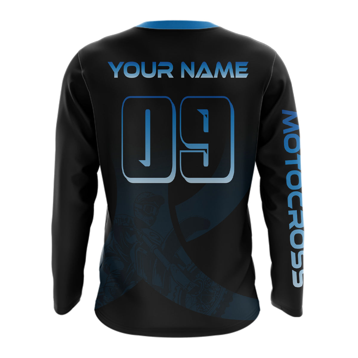 Custom Blue Dirt Bike Jersey Motocross Jersey Upf30+ Mens Women Off-Road Shirt| CTP85