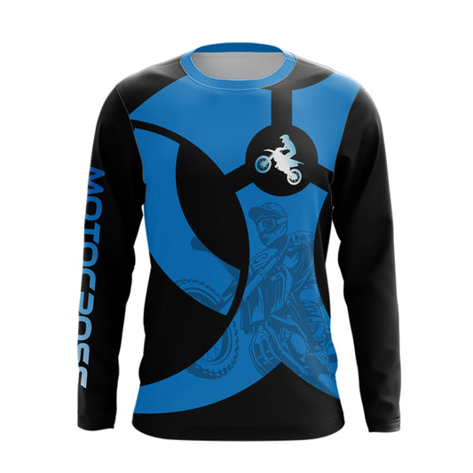 Custom Blue Dirt Bike Jersey Motocross Jersey Upf30+ Mens Women Off-Road Shirt| CTP85
