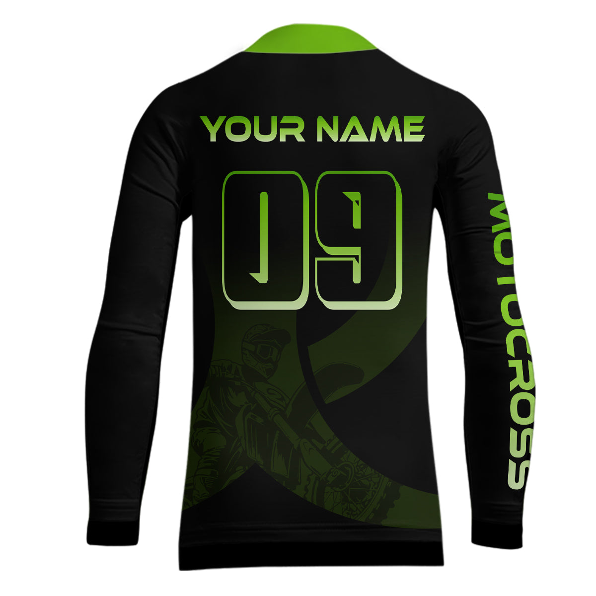 Custom Green Dirt Bike Jersey Motocross Jersey Upf30+ Mens Women Off-Road Shirt| CTP85