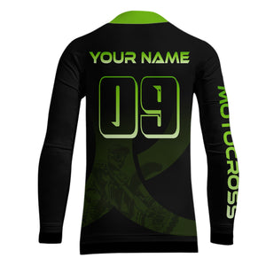 Custom Green Dirt Bike Jersey Motocross Jersey Upf30+ Mens Women Off-Road Shirt| CTP85