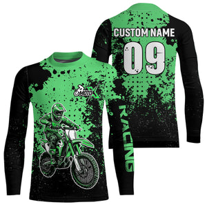 Custom Green Motocross Jersey for Men Women Upf30+ Dirt Bike Shirt Motorcycle Jersey| CTP11