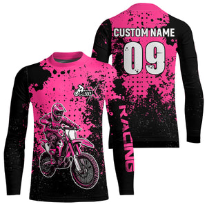 Custom Pink Motocross Jersey for Men Women Upf30+ Dirt Bike Shirt Motorcycle Jersey| CTP11