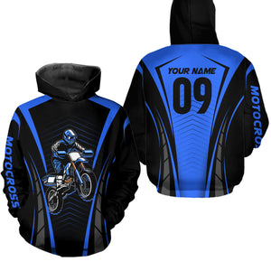 Custom Motocross Jersey Blue UPF30+ Dirt Bike Shirt MX Racing Racewear Adult&Kid| CTP50