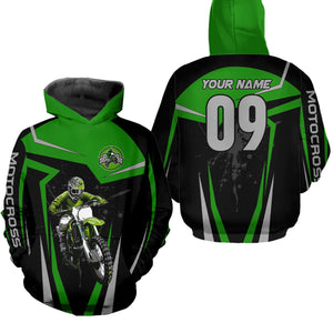 Adult&Kid Green Custom Dirt Bike Jersey Motocross Jersey Upf30+ Motocross Shirt| CTP74