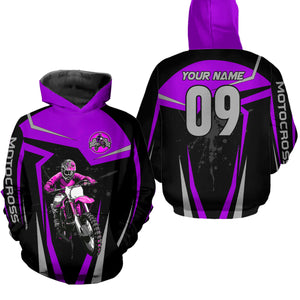 Adult&Kid Purple Custom Dirt Bike Jersey Motocross Jersey Upf30+ Motocross Shirt| CTP74