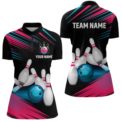 Bowling Jersey Men And Women Custom Bowling Team Shirts Unisex Bowling Polo Quarter-zip CP24