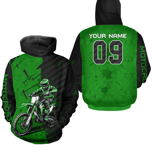 Custom Dirt Bike Jersey Green Motocross Jersey Upf30+ Mens Women Motocross Shirt| CTP19