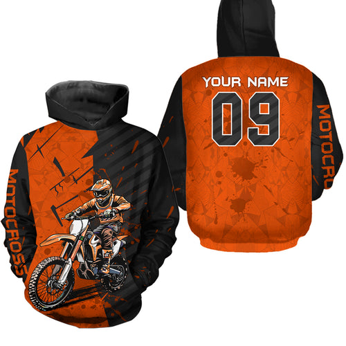Custom Dirt Bike Jersey Orange Motocross Jersey Upf30+ Mens Women Motocross Shirt| CTP19