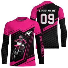 Load image into Gallery viewer, Custom Motocross Jersey Pink Dirt Bike Clothes Upf30+ Mens Women Motorcycle Jersey| CTP58