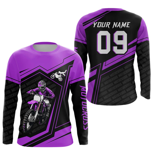 Custom Motocross Jersey Purple Dirt Bike Clothes Upf30+ Mens Women Motorcycle Jersey| CTP58