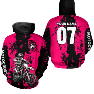 Custom Dirt Bike Jersey Pink Motocross Jersey Upf30+ Mens Women Racing Shirt| CTP24