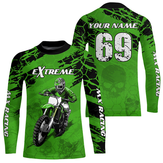 Custom Green Motocross Jersey for Men Women Upf30+ Dirt Bike Shirt Motorcycle Jersey| CTP71