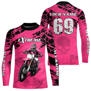 Custom Pink Motocross Jersey for Men Women Upf30+ Dirt Bike Shirt Motorcycle Jersey| CTP71