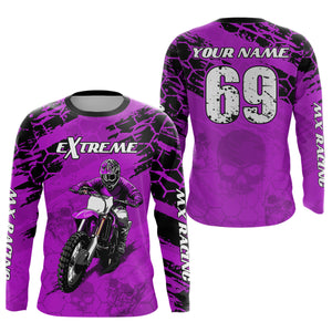 Custom Purple Motocross Jersey for Men Women Upf30+ Dirt Bike Shirt Motorcycle Jersey| CTP71