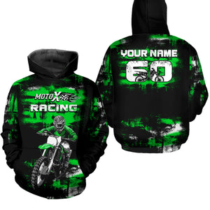 Adult&Kid Green Custom Dirt Bike Jersey Motocross Jersey Upf30+ Mens Women Motocross Shirt| CTP66