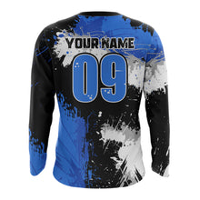 Load image into Gallery viewer, Adult&amp;Kid Blue Custom Motocross Jersey UPF30+ MX Racing Dirt Bike Racewear| CTP34