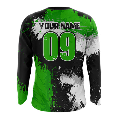 Adult&Kid Green Custom Motocross Jersey UPF30+ MX Racing Dirt Bike Racewear| CTP34