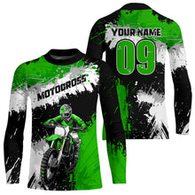 Load image into Gallery viewer, Adult&amp;Kid Green Custom Motocross Jersey UPF30+ MX Racing Dirt Bike Racewear| CTP34