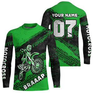 Custom Motocross Jersey Green Mens Women Upf30+ Dirt Bike Jersey Racing Shirt| CTP09