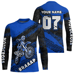 Custom Motocross Jersey Blue Mens Women Upf30+ Dirt Bike Jersey Racing Shirt| CTP09