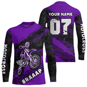 Custom Motocross Jersey Purple Mens Women Upf30+ Dirt Bike Jersey Racing Shirt| CTP09