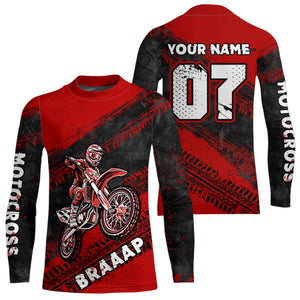 Custom Motocross Jersey Red Mens Women Upf30+ Dirt Bike Jersey Racing Shirt| CTP09
