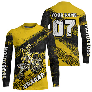 Custom Motocross Jersey Yellow Mens Women Upf30+ Dirt Bike Jersey Racing Shirt| CTP09