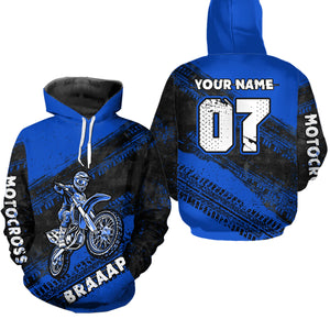 Custom Motocross Jersey Blue Mens Women Upf30+ Dirt Bike Jersey Racing Shirt| CTP09