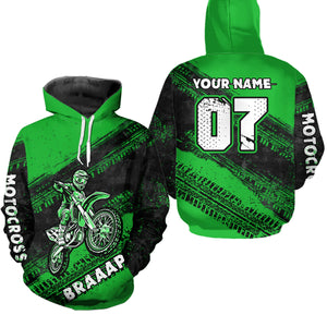 Custom Motocross Jersey Green Mens Women Upf30+ Dirt Bike Jersey Racing Shirt| CTP09