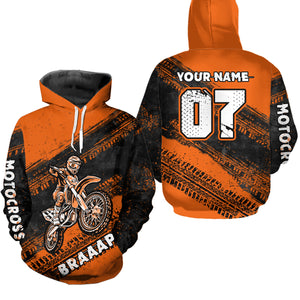 Custom Motocross Jersey Orange Mens Women Upf30+ Dirt Bike Jersey Racing Shirt| CTP09