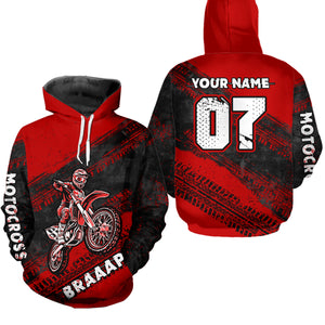 Custom Motocross Jersey Red Mens Women Upf30+ Dirt Bike Jersey Racing Shirt| CTP09
