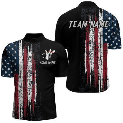 American Flag Bowling Jersey Men And Women Custom Bowling Shirts Unisex Polo Bowling Team Shirt CP16