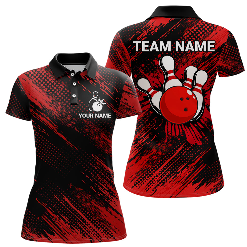 Red Bowling Jersey Men And Women Custom Bowling Shirts Unisex Polo Bowling Team Shirt CP17