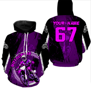 Adult&Kid Purple Custom Motocross Jersey Upf30+ Dirt Bike Jersey Mens Women Motocross Shirt| CTP53