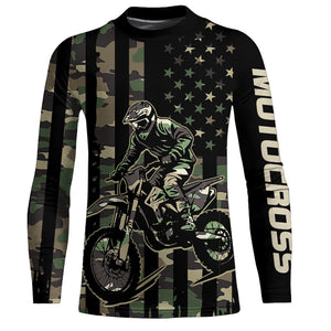 Adult&Kid Custom Camo Dirt Bike Jersey Motocross Jersey Upf30+ Motocross Shirt| CTP91